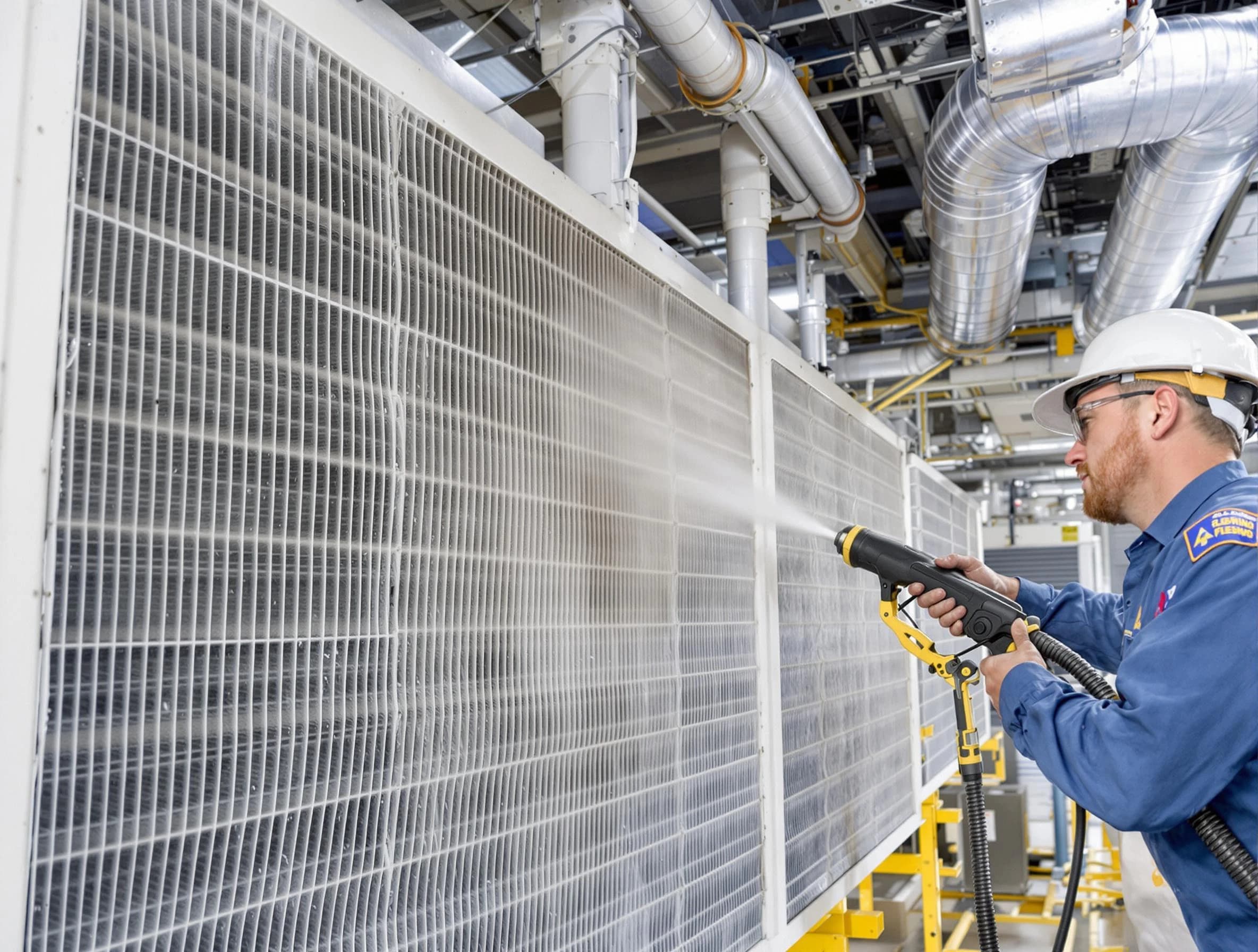 Professional commercial coil cleaning by Belen Air Duct Cleaning in Belen