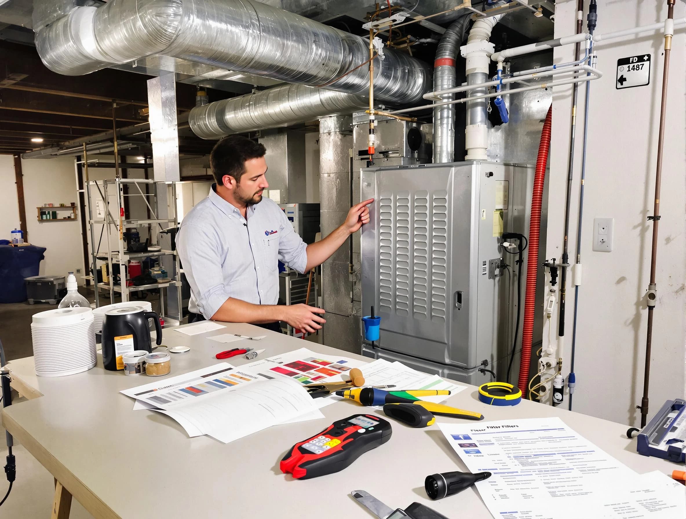 Belen Air Duct Cleaning inspector conducting detailed filter system evaluation using professional diagnostic tools in Belen