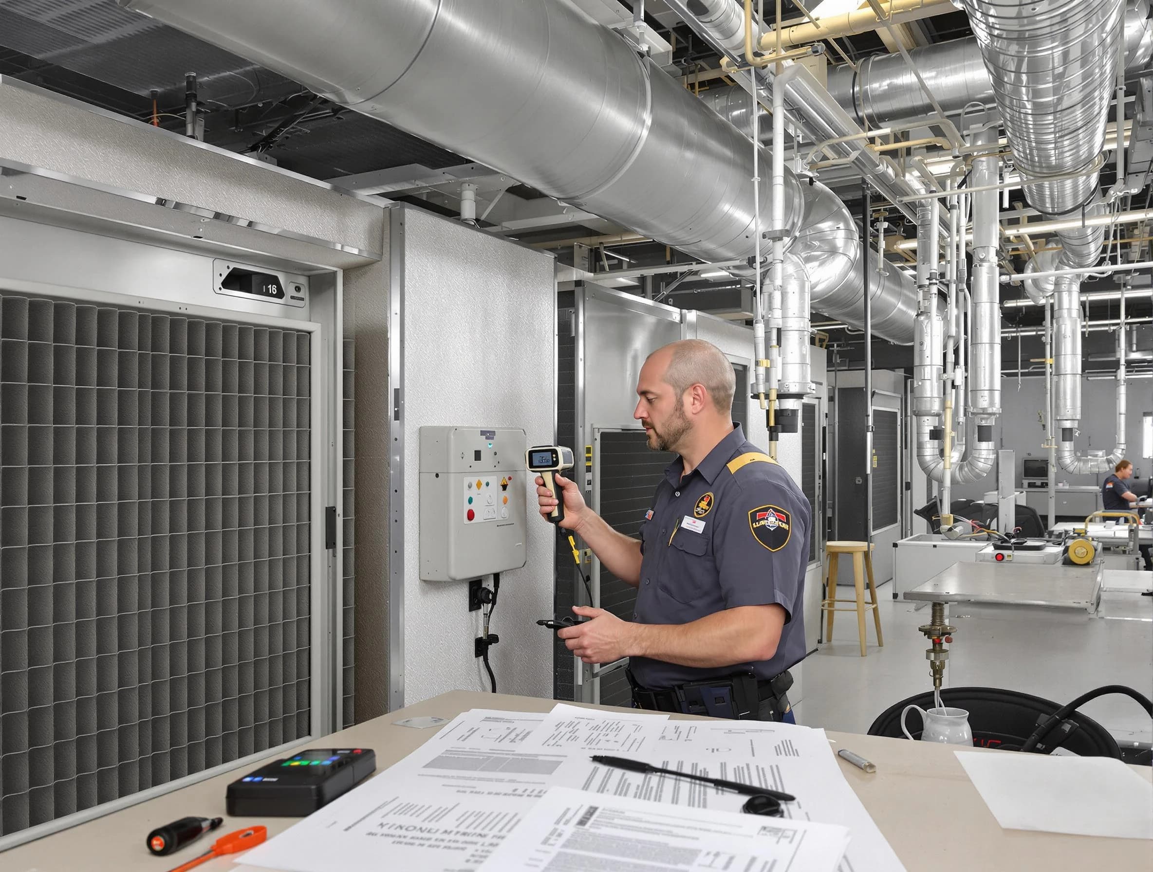 Professional filter system inspection by Belen Air Duct Cleaning in Belen