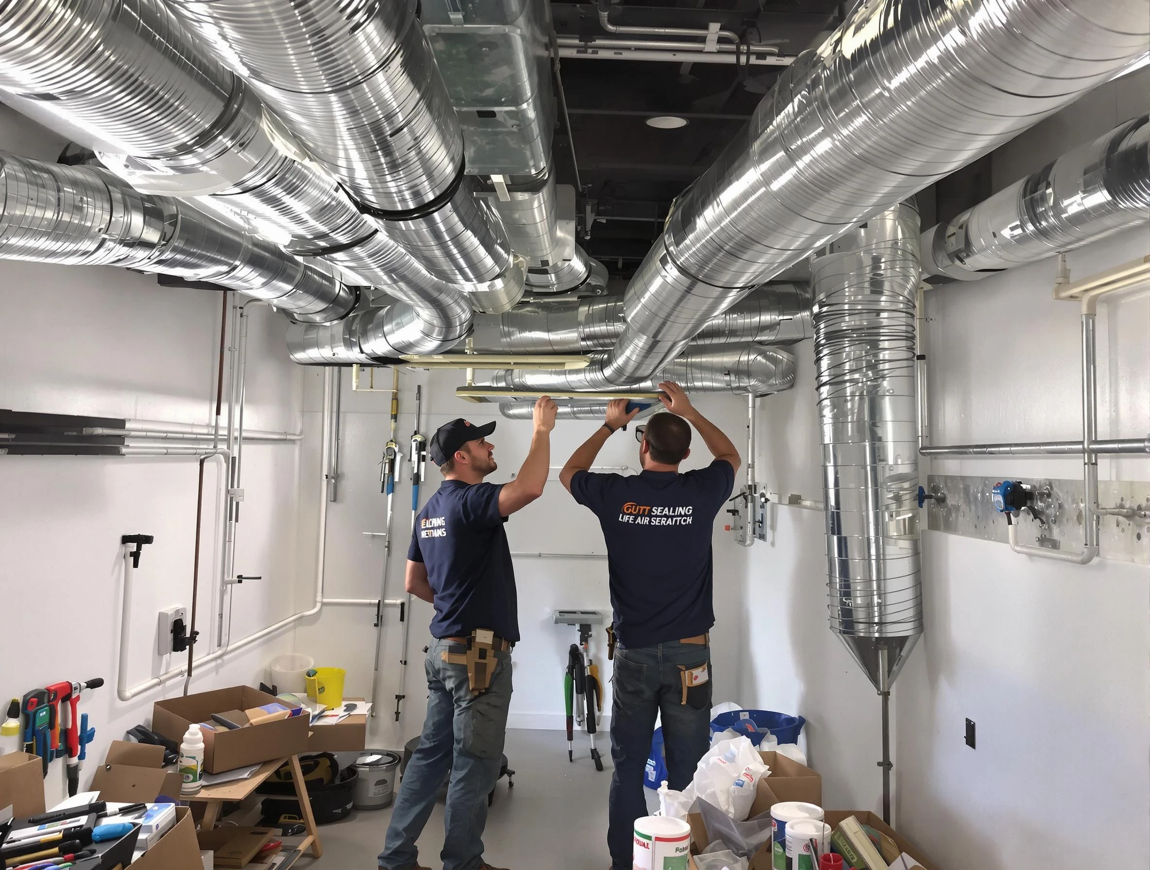 Belen Air Duct Cleaning technician applying professional duct sealing solutions in Belen