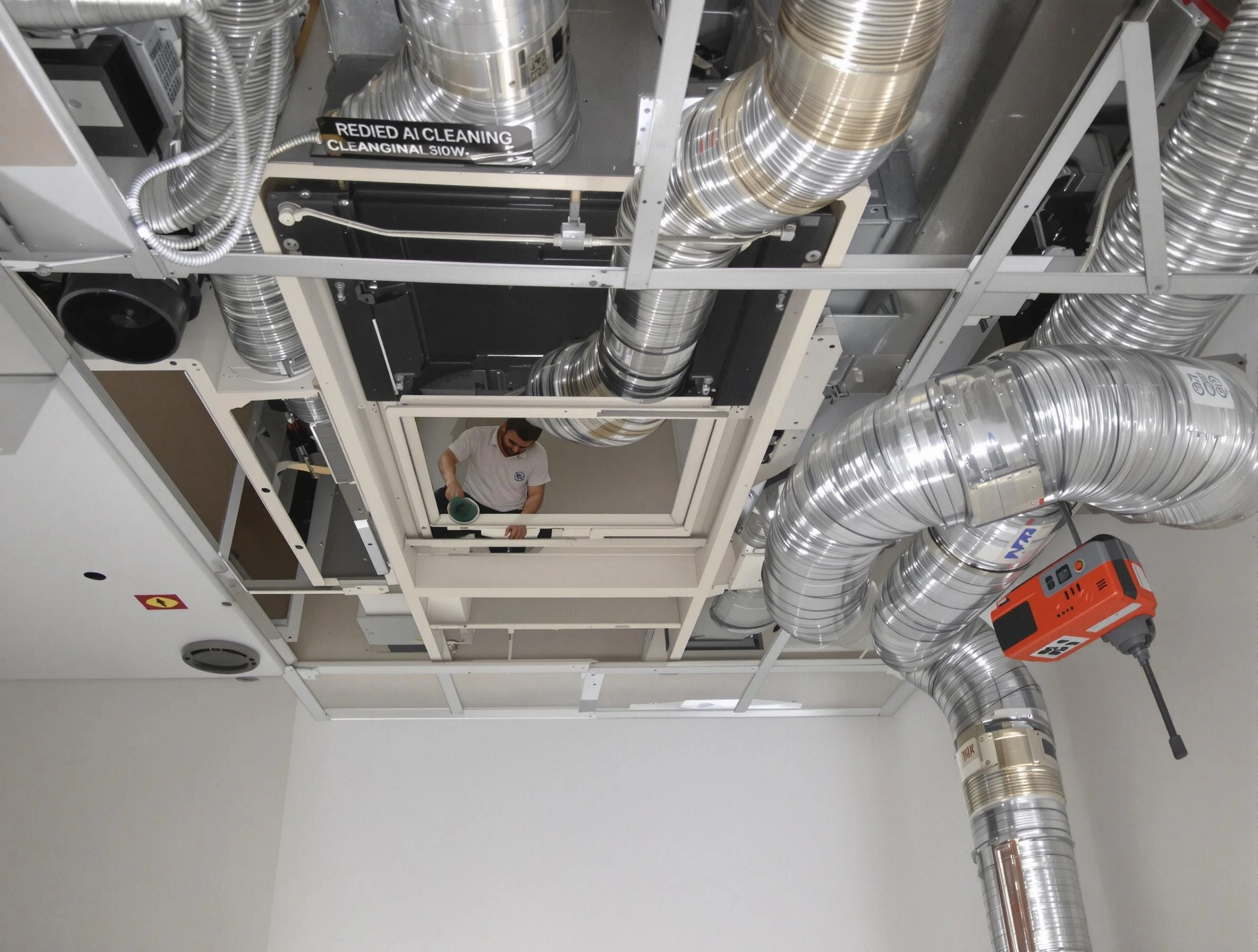 Belen Air Duct Cleaning technician performing detailed central duct system cleaning in Belen