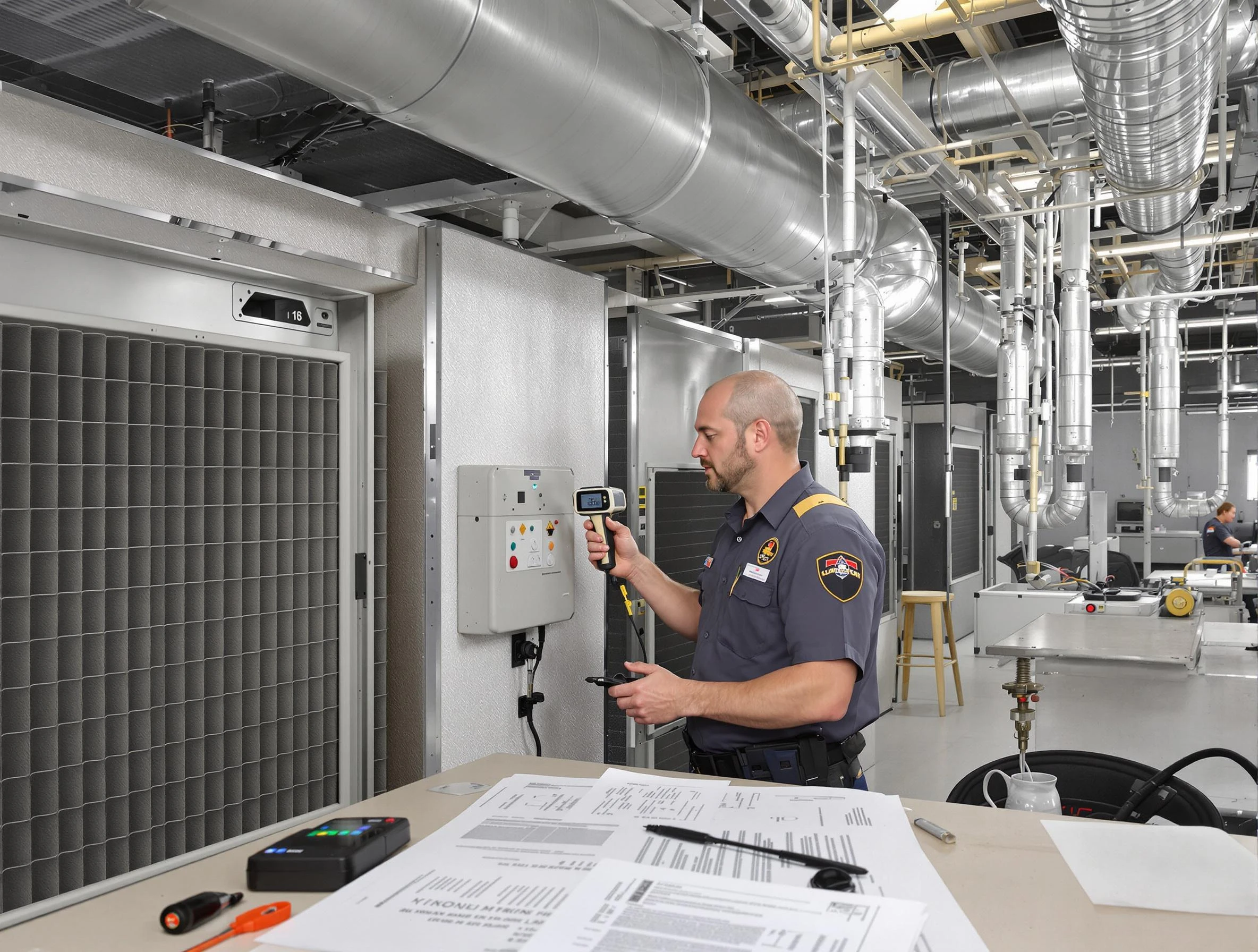 Professional filter system inspection by Belen Air Duct Cleaning in Belen